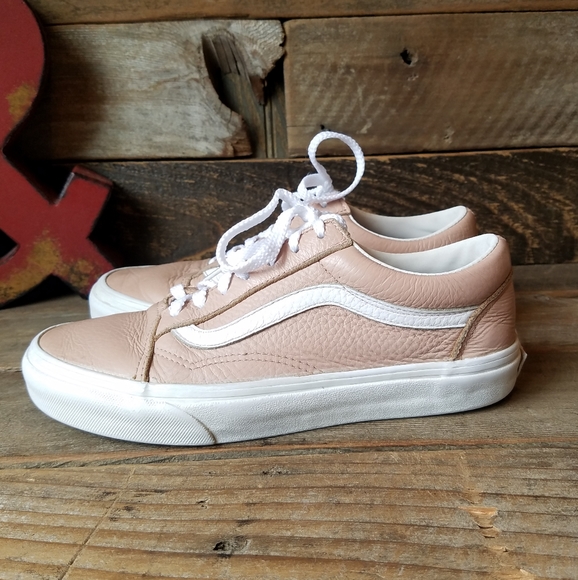 light pink leather vans